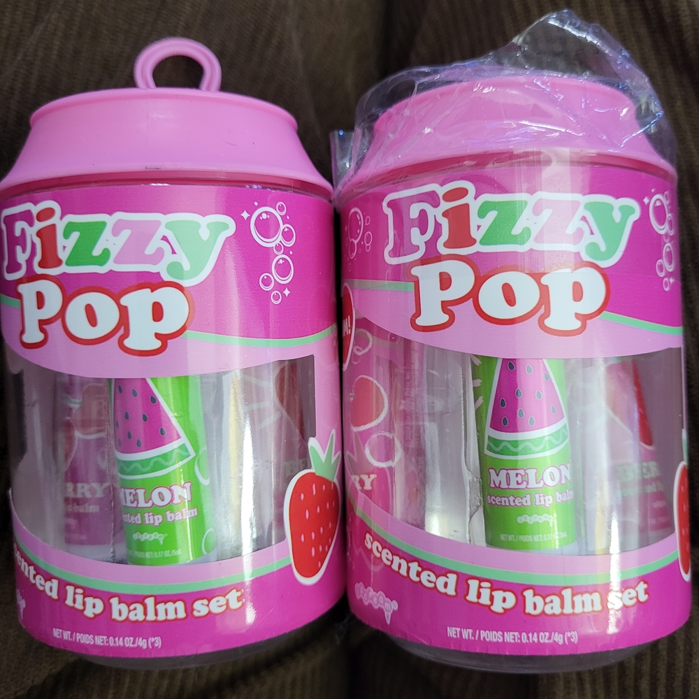 New Lot‎ Of 2 Nordstrom Fizzy Pop Scented Lip Balm Set - Melon, Berry, Cherry